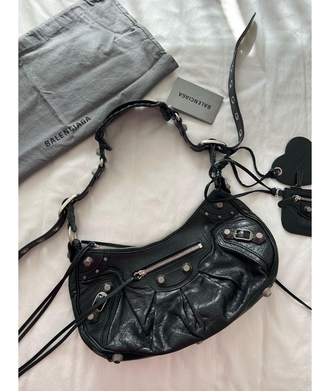 BALENCIAGA Черная кожаная сумка с короткими ручками, фото 9