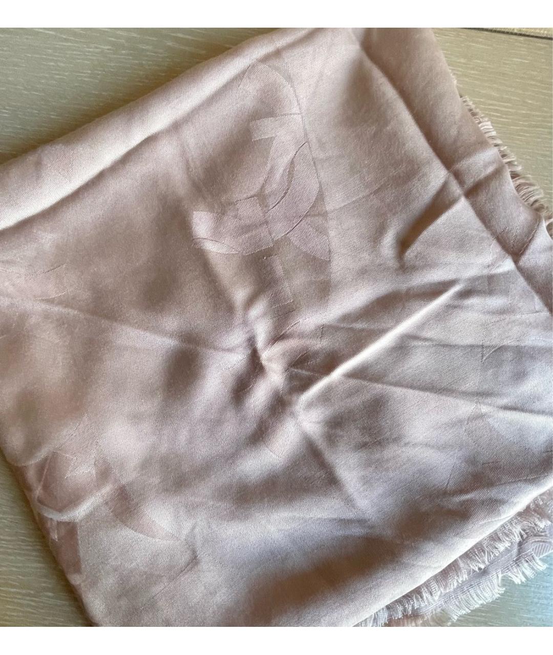 SALVATORE FERRAGAMO Розовый шерстяной платок, фото 9