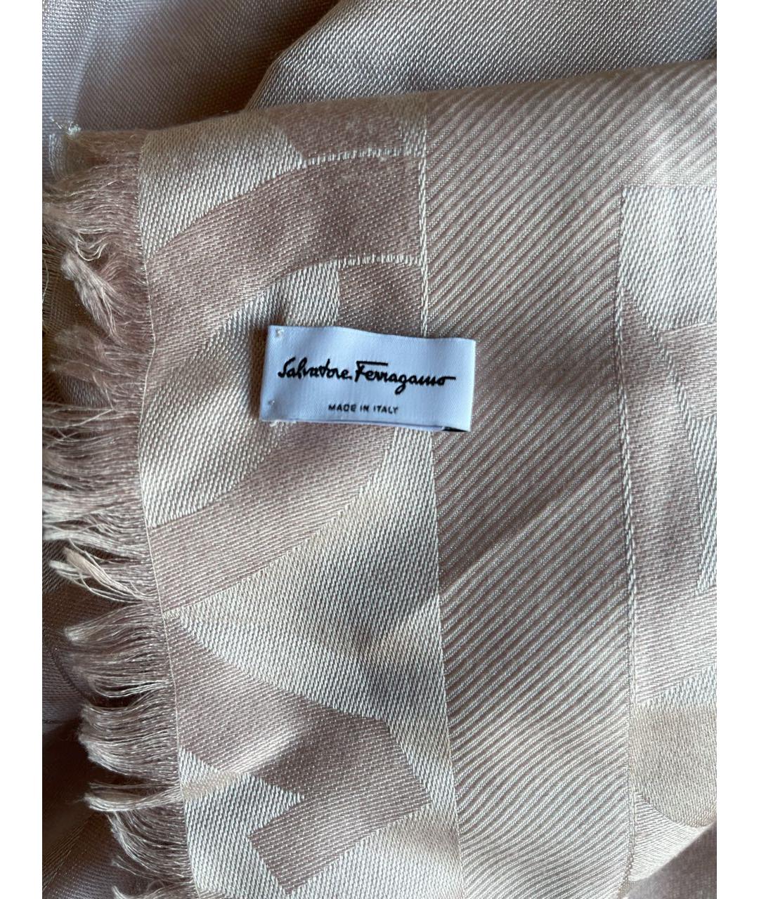 SALVATORE FERRAGAMO Розовый шерстяной платок, фото 3
