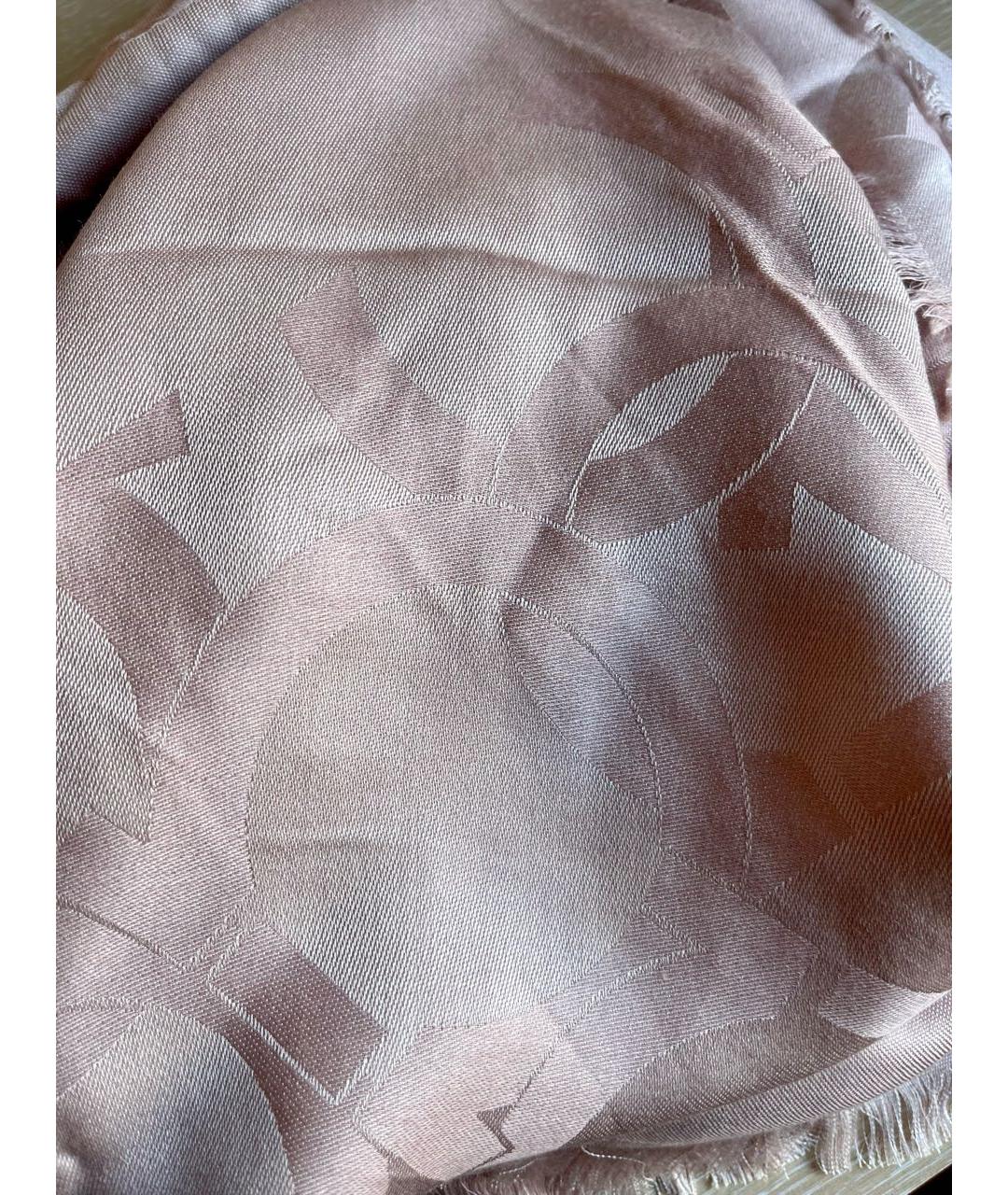 SALVATORE FERRAGAMO Розовый шерстяной платок, фото 6