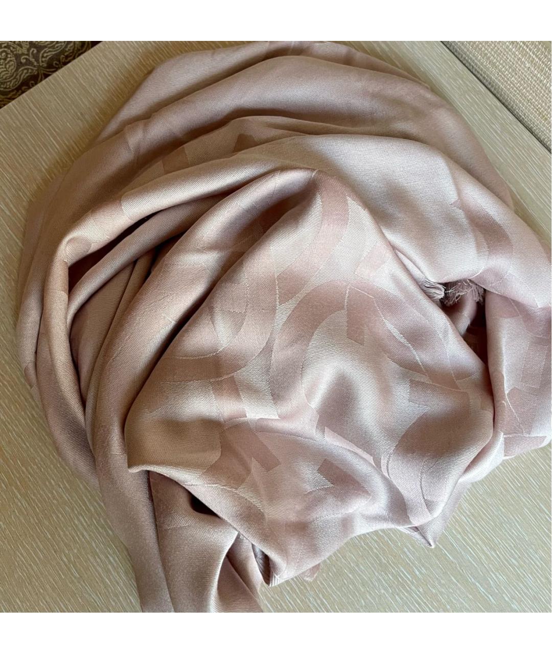 SALVATORE FERRAGAMO Розовый шерстяной платок, фото 5