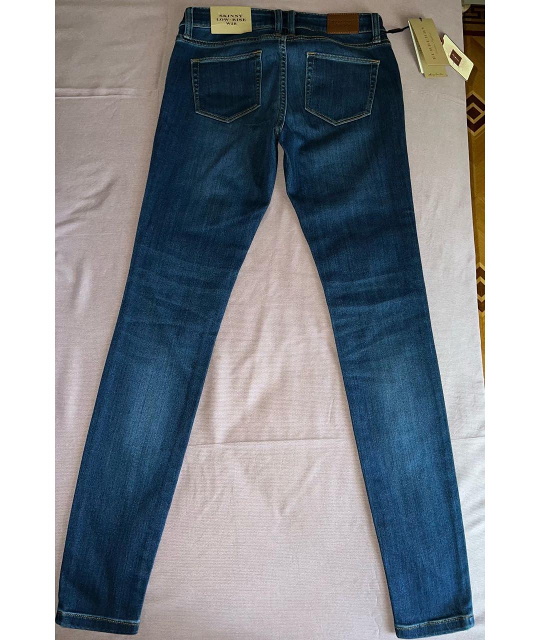 BURBERRY Темно-синие хлопко-эластановые джинсы слим, фото 4