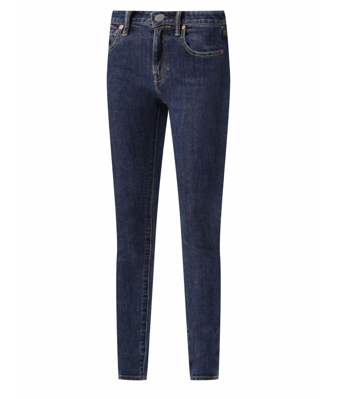 BURBERRY Темно-синие хлопко-эластановые джинсы слим, фото 1