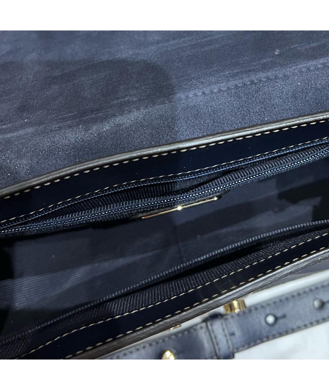 FURLA Темно-синяя кожаная сумка через плечо, фото 4