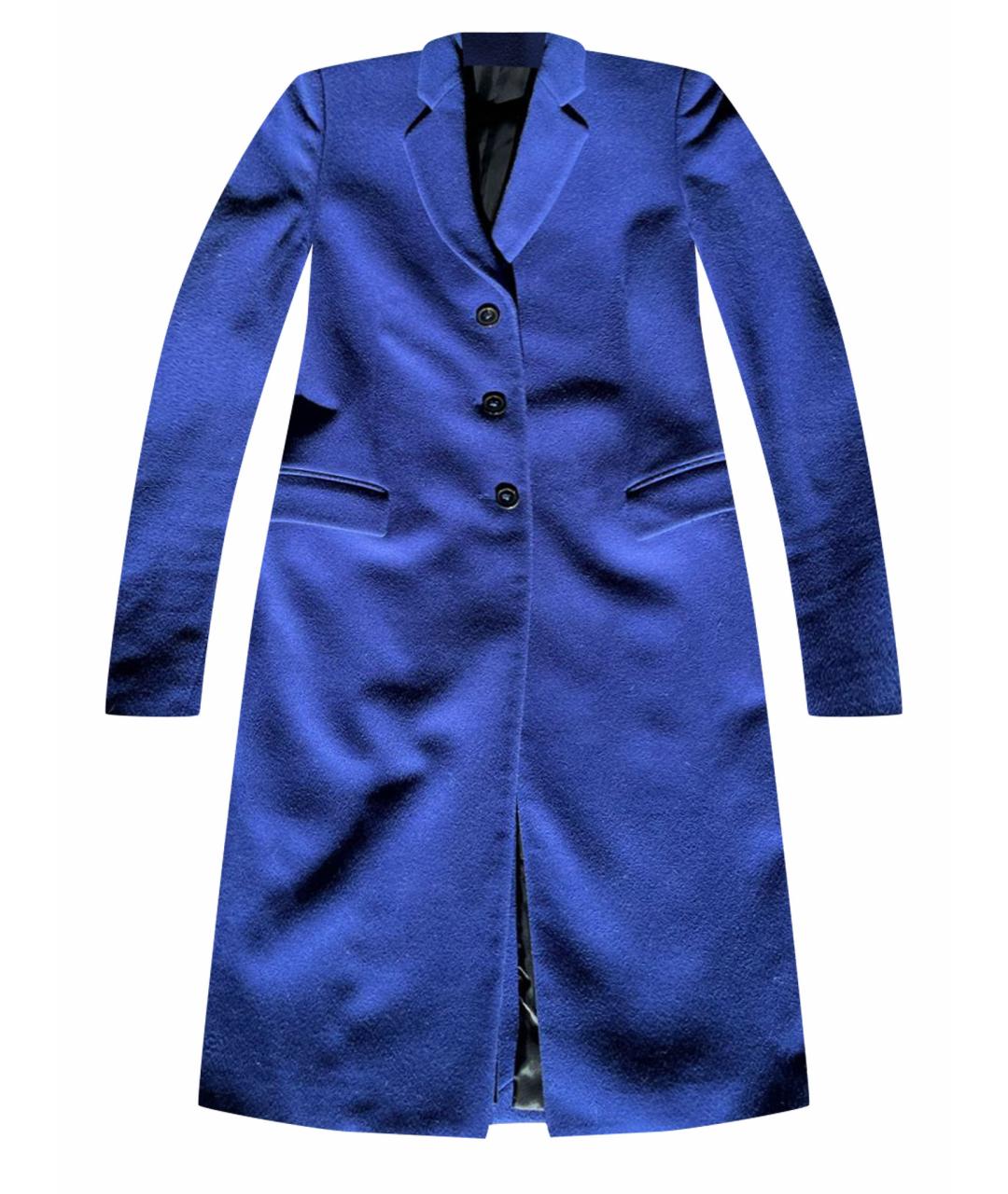 PAUL SMITH Темно-синее шерстяное пальто, фото 1