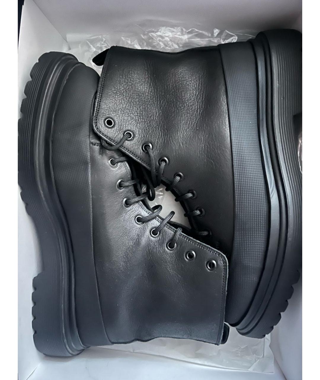 Principe di Bologna Черные кожаные высокие ботинки, фото 7