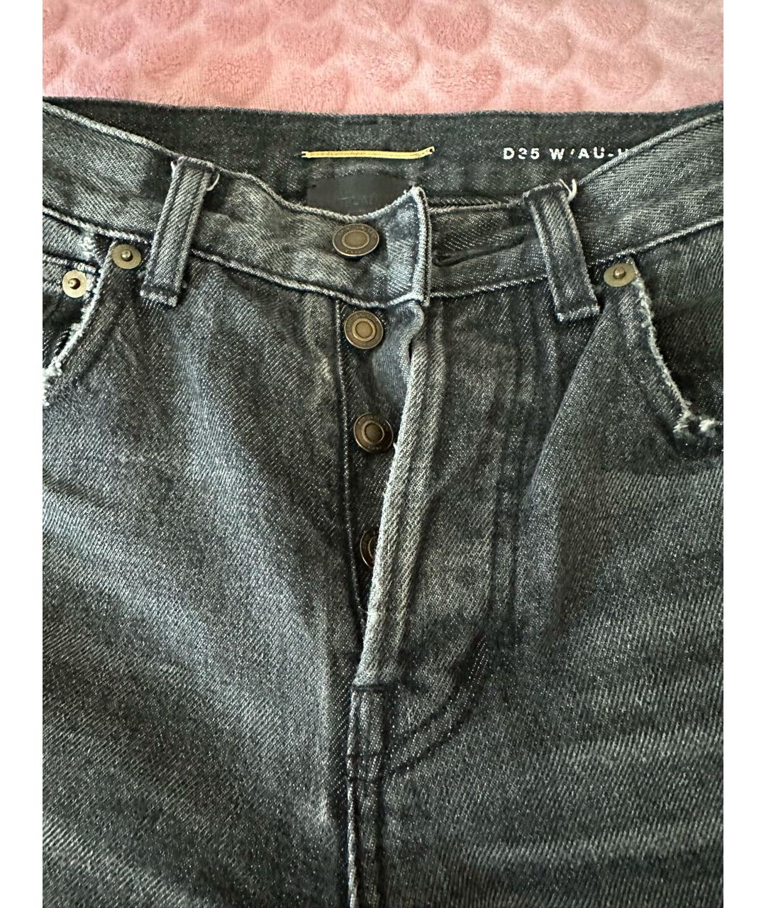 SAINT LAURENT Серые хлопковые прямые джинсы, фото 3