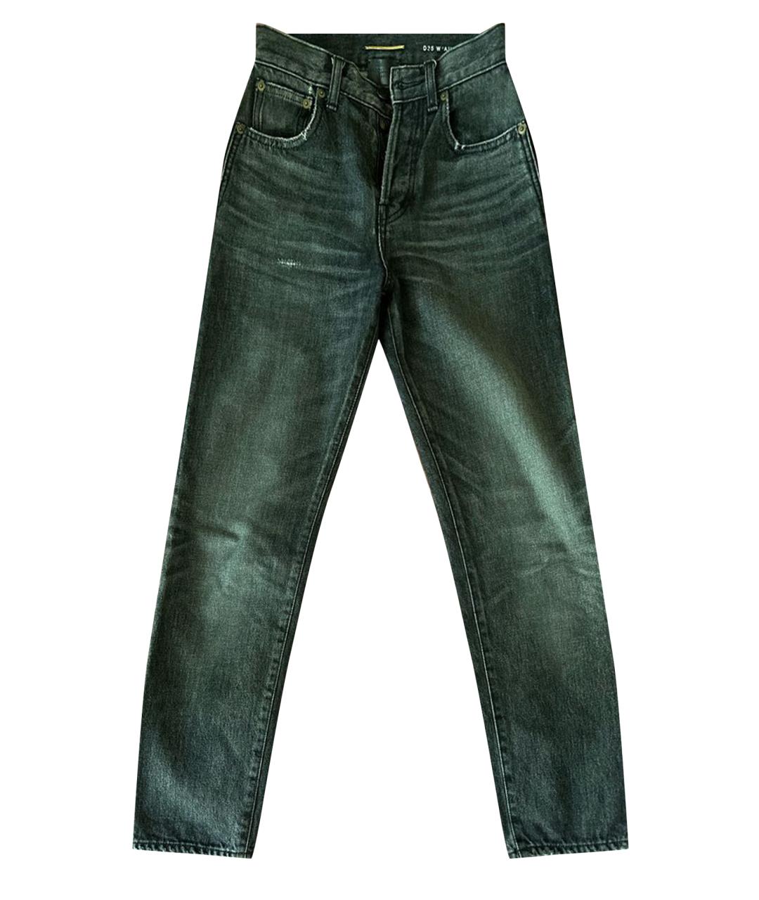 SAINT LAURENT Серые хлопковые прямые джинсы, фото 1