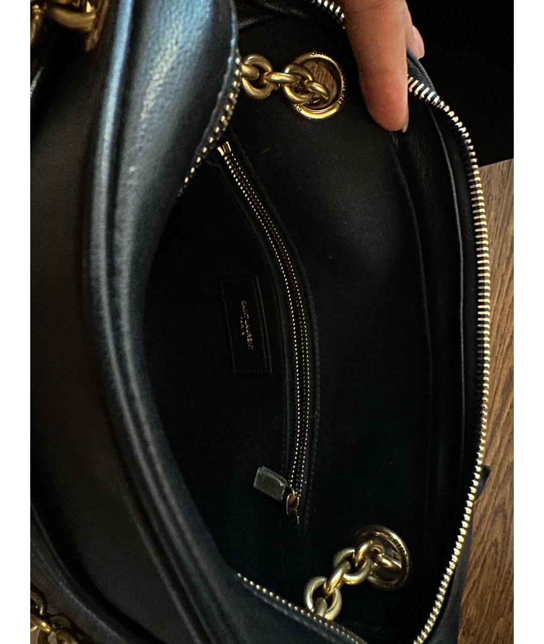 SAINT LAURENT Черная кожаная сумка через плечо, фото 4
