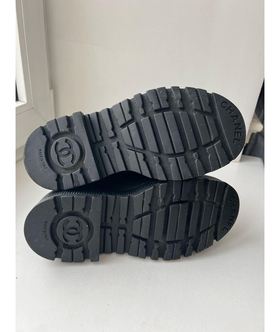 CHANEL Черные кожаные ботинки, фото 6