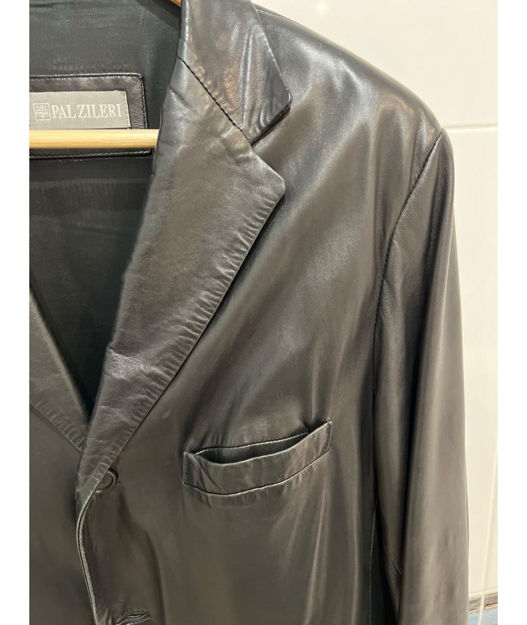 PAL ZILERI Черный кожаный пиджак, фото 4