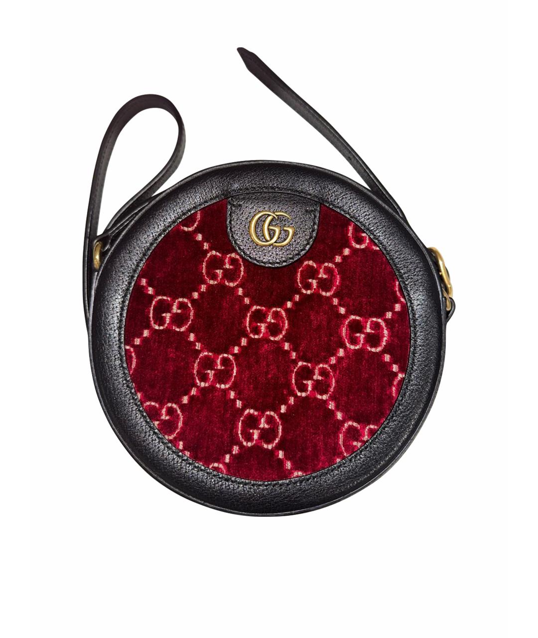 GUCCI Красная кожаная сумка через плечо, фото 1