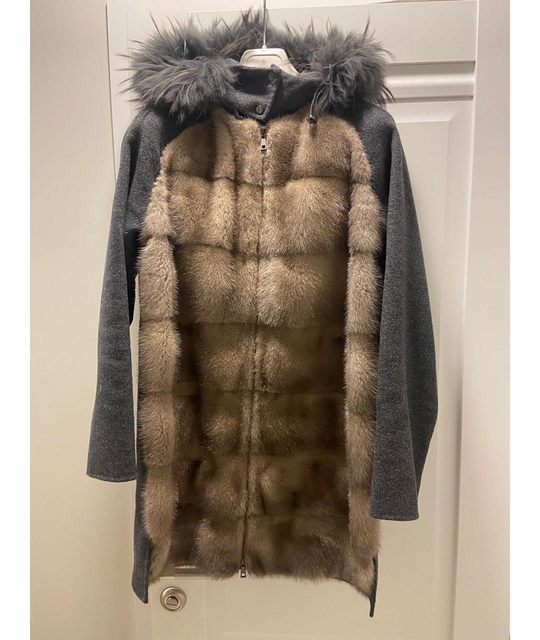 P.A.R.O.S.H. Антрацитовое меховое пальто, фото 9