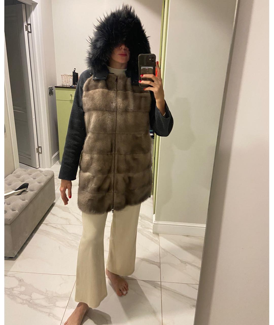 P.A.R.O.S.H. Антрацитовое меховое пальто, фото 7