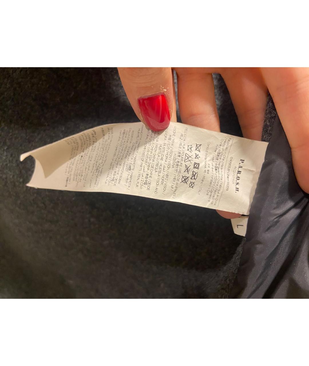 P.A.R.O.S.H. Антрацитовое меховое пальто, фото 8