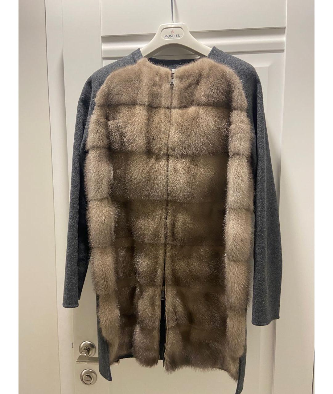 P.A.R.O.S.H. Антрацитовое меховое пальто, фото 6