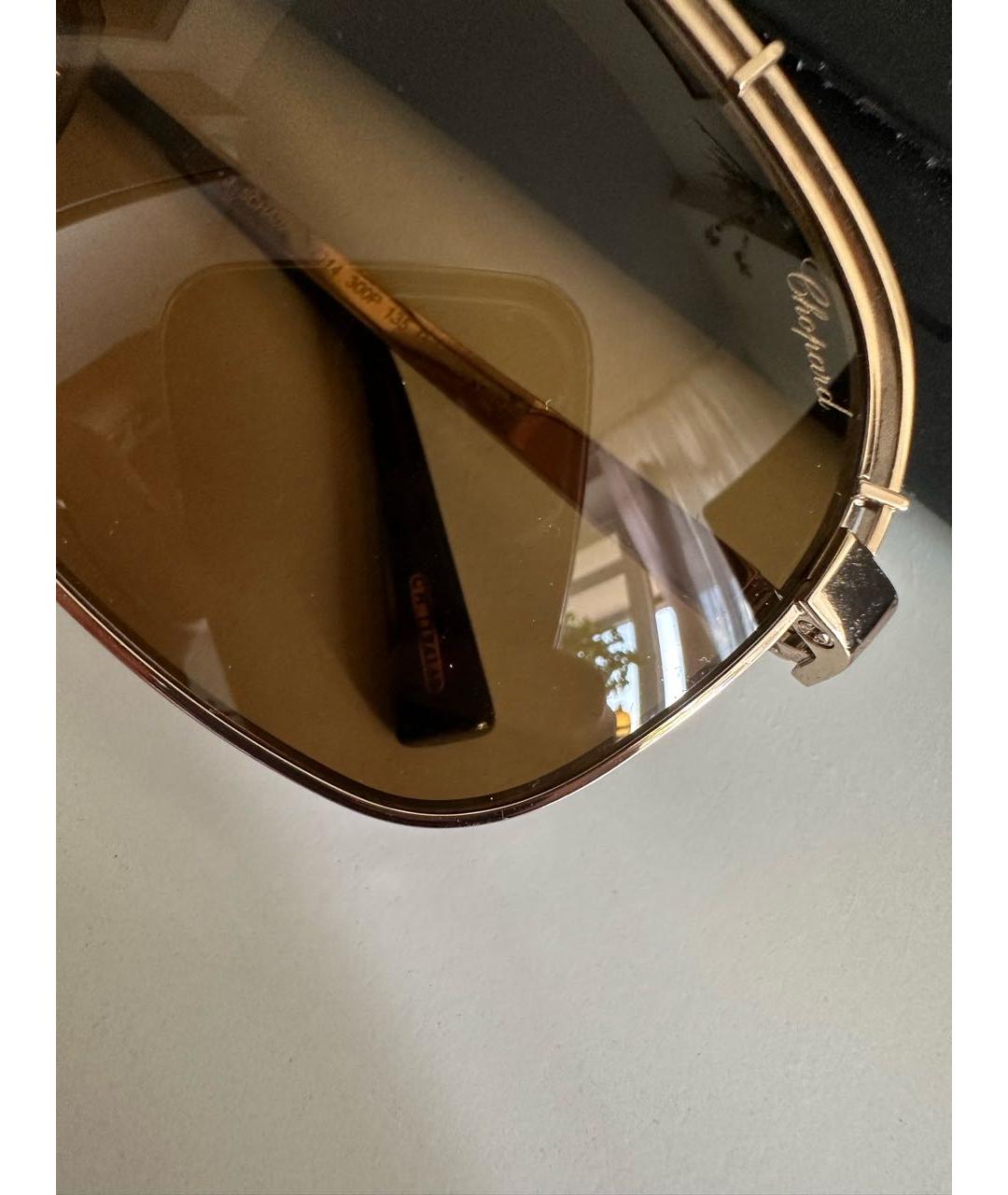 CHOPARD Коричневые металлические солнцезащитные очки, фото 6