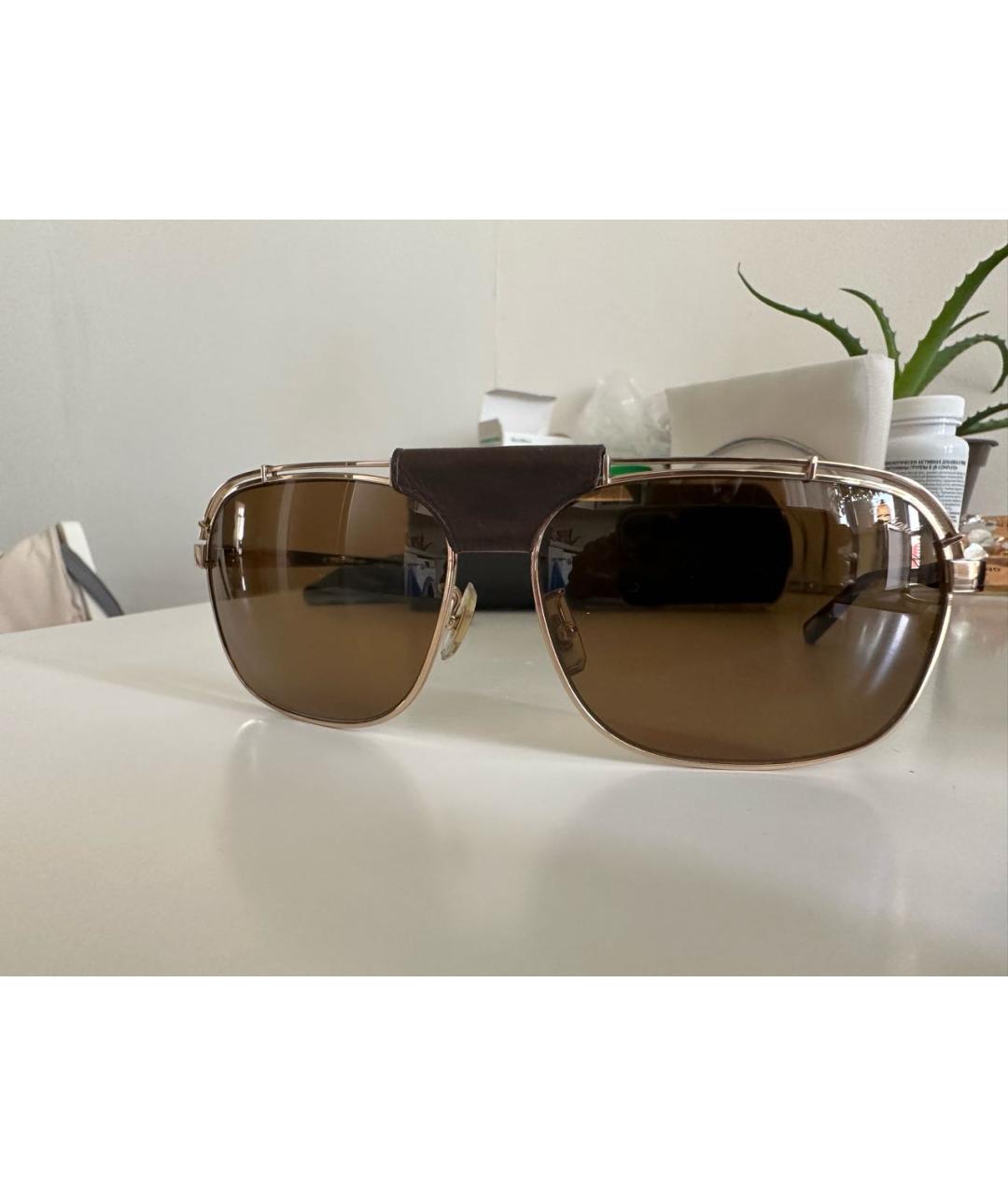 CHOPARD Коричневые металлические солнцезащитные очки, фото 2