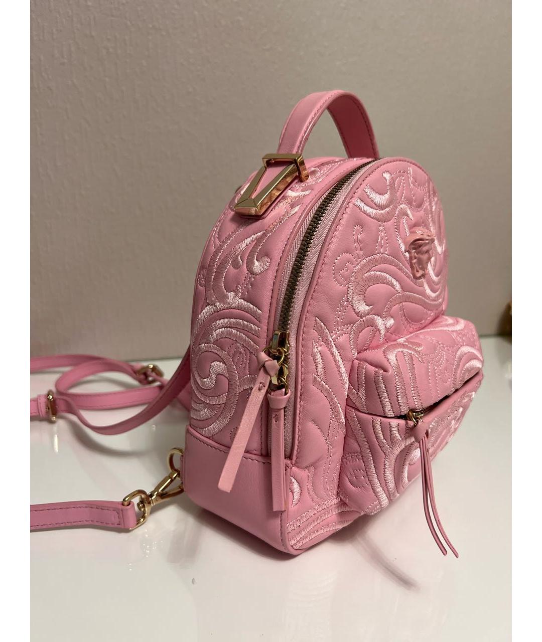 VERSACE Розовый кожаный рюкзак, фото 2