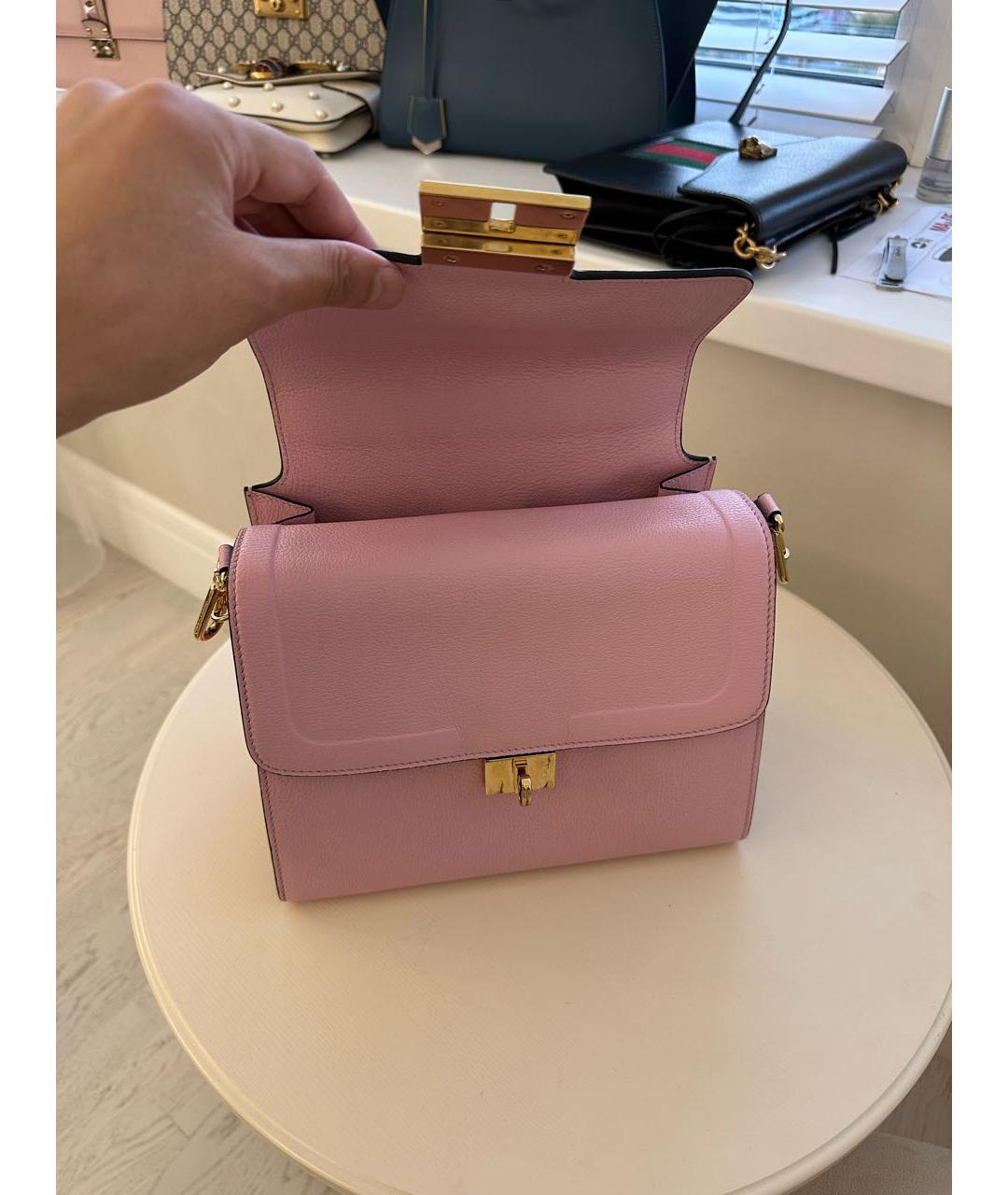 DOLCE&GABBANA Розовая кожаная сумка через плечо, фото 4