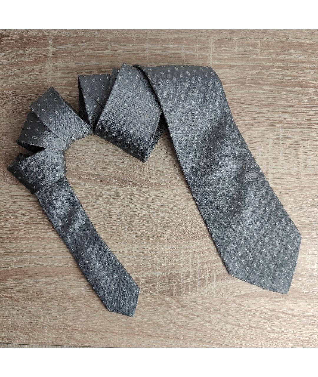 CHRISTIAN DIOR Серый шелковый галстук, фото 4