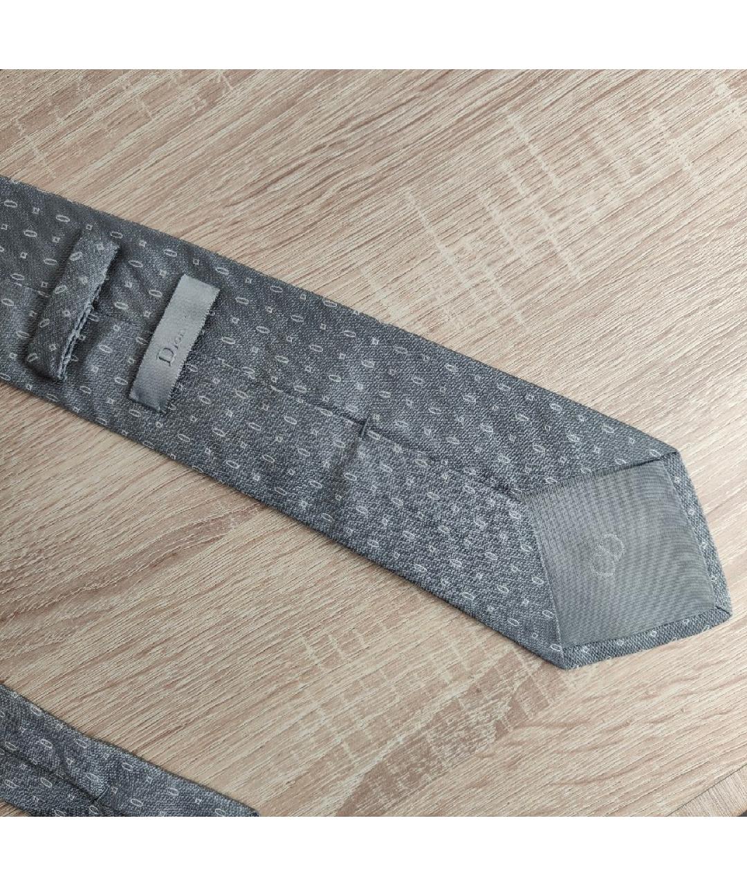 CHRISTIAN DIOR PRE-OWNED Серый шелковый галстук, фото 5