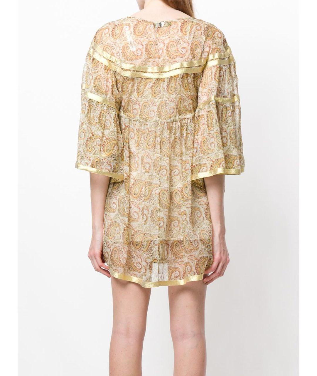TWIN-SET Золотая шелковая туника, фото 6