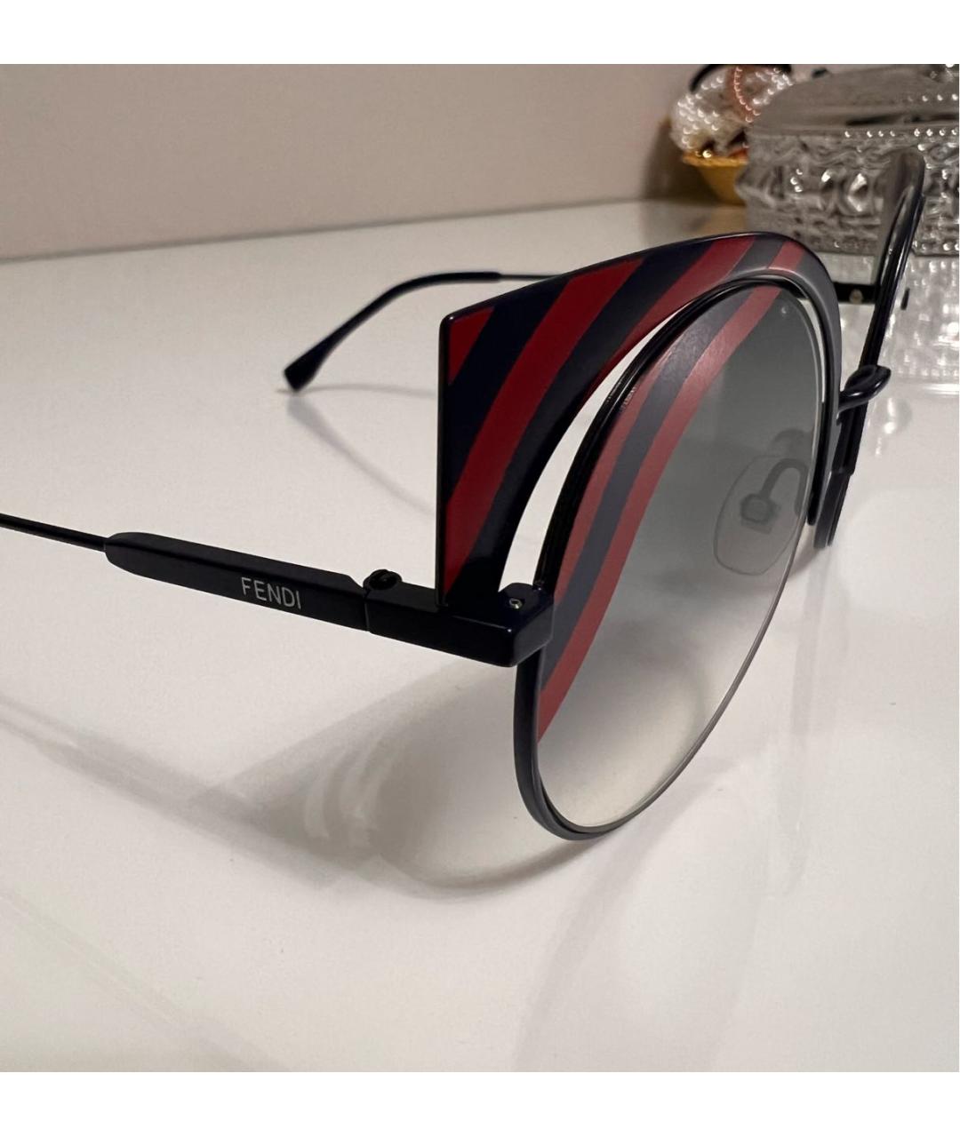 FENDI Мульти металлические солнцезащитные очки, фото 3