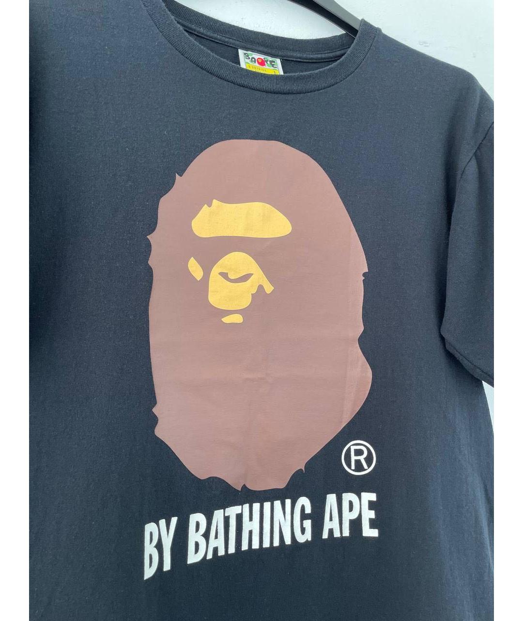 A BATHING APE Черная хлопковая футболка, фото 3