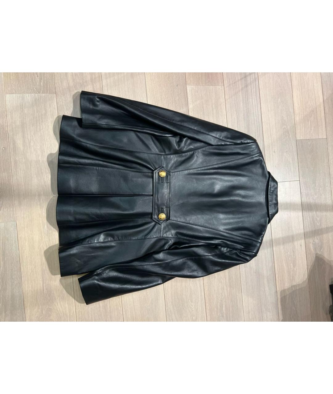 BOUTIQUE MOSCHINO Черный кожаный жакет/пиджак, фото 2