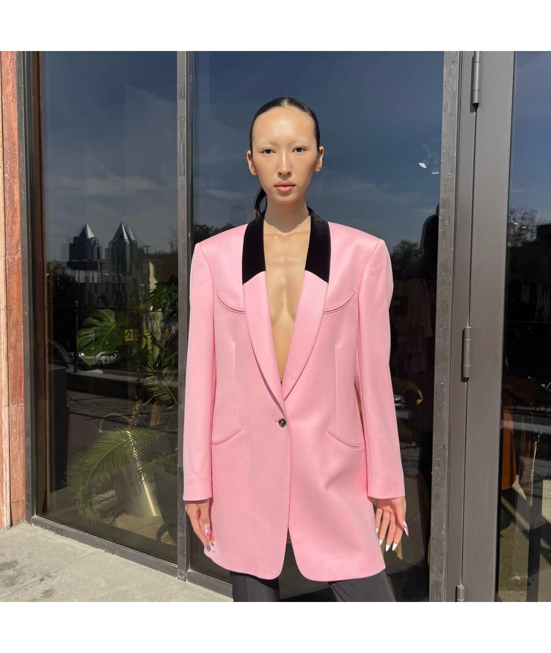 MAISON MARGIELA Розовый шерстяной жакет/пиджак, фото 5