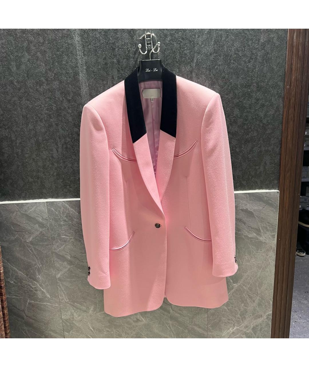 MAISON MARGIELA Розовый шерстяной жакет/пиджак, фото 6