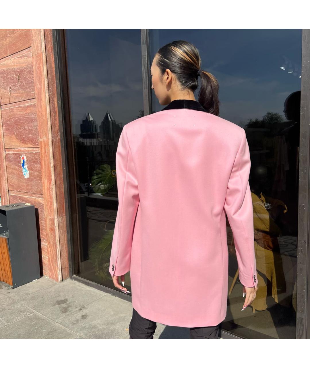 MAISON MARGIELA Розовый шерстяной жакет/пиджак, фото 2