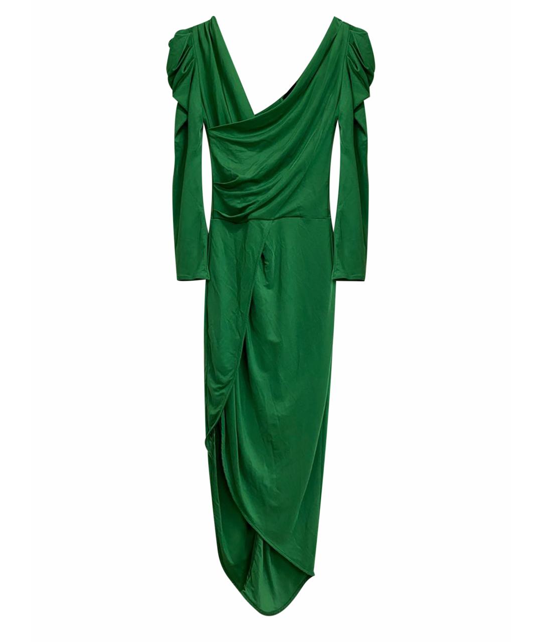 ELISABETTA FRANCHI Зеленые вискозное коктейльное платье, фото 1