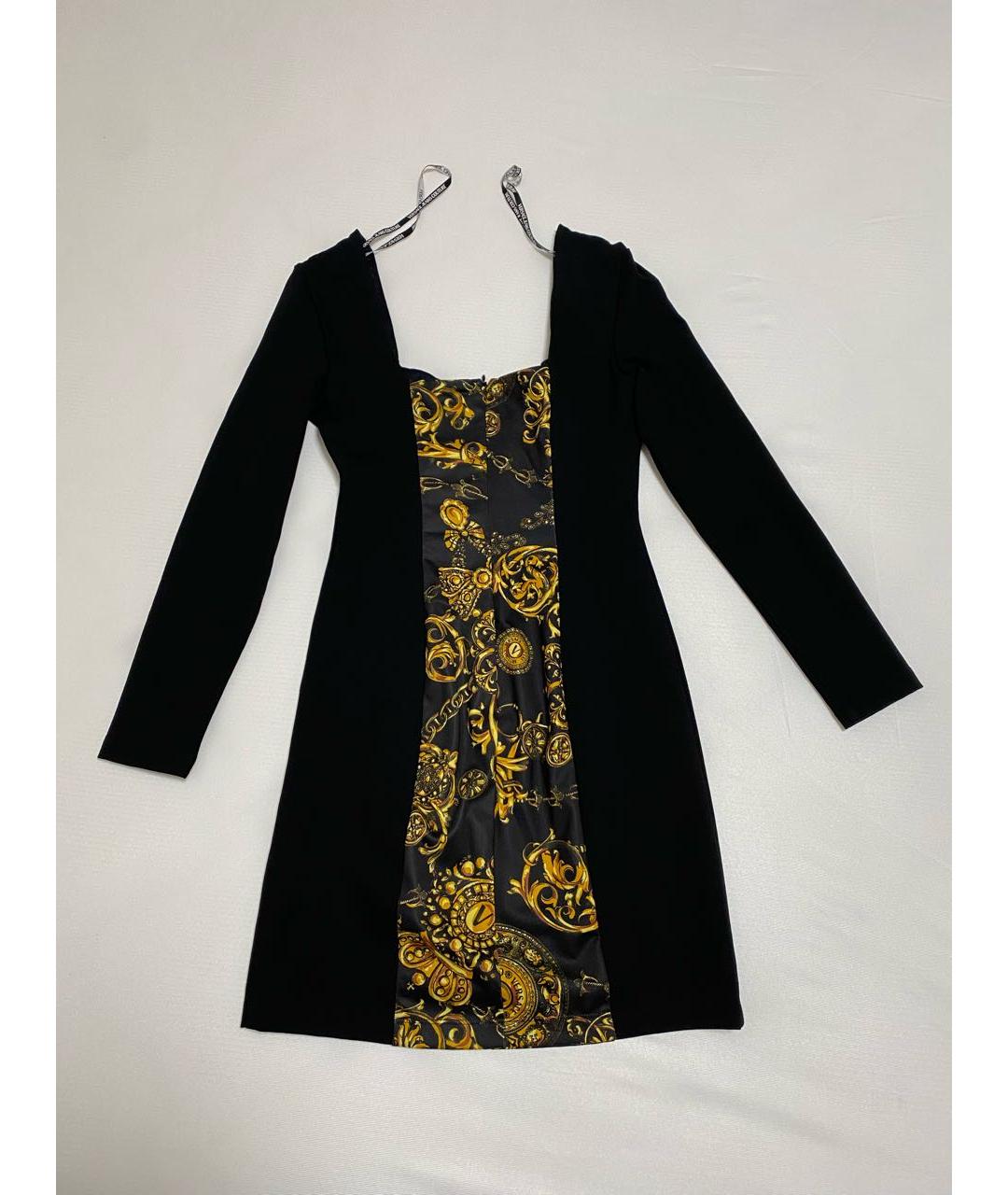 VERSACE Черное полиэстеровое повседневное платье, фото 3