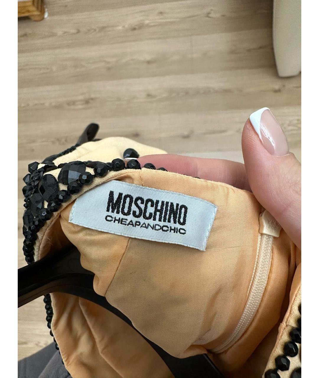 MOSCHINO Оранжевое полиэстеровое вечернее платье, фото 6