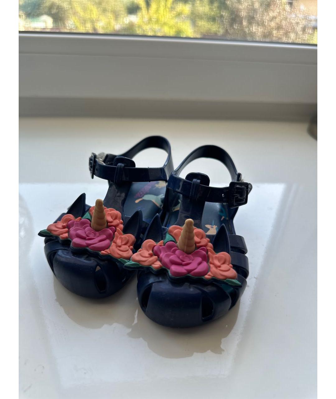 MINI MELISSA Синие резиновые сандалии и шлепанцы, фото 2