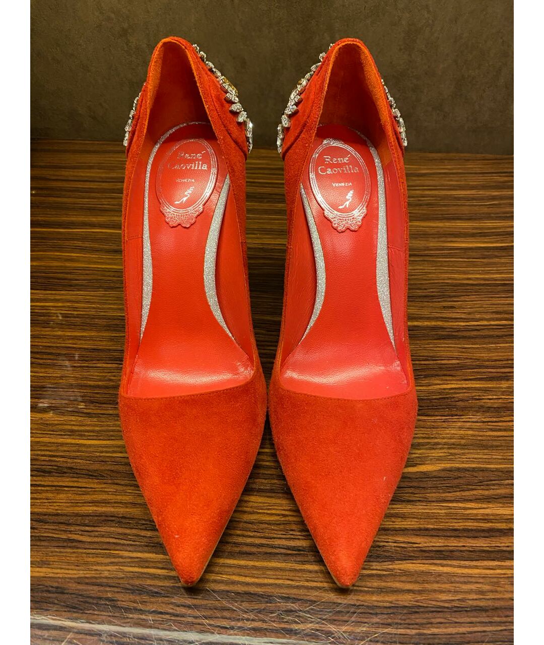 RENE CAOVILLA Красные замшевые туфли, фото 2