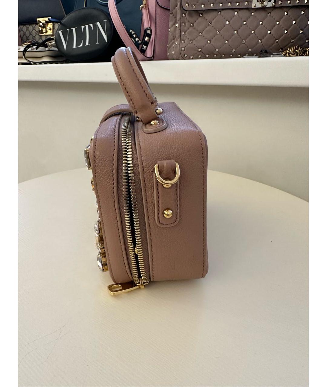 DOLCE&GABBANA Коралловая кожаная сумка с короткими ручками, фото 2
