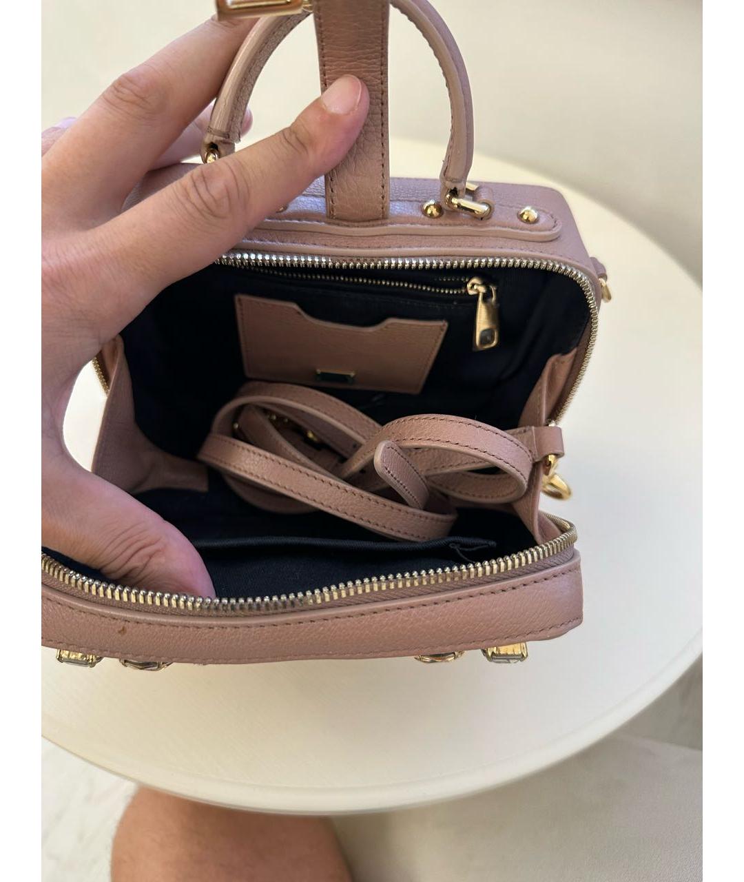 DOLCE&GABBANA Коралловая кожаная сумка с короткими ручками, фото 4