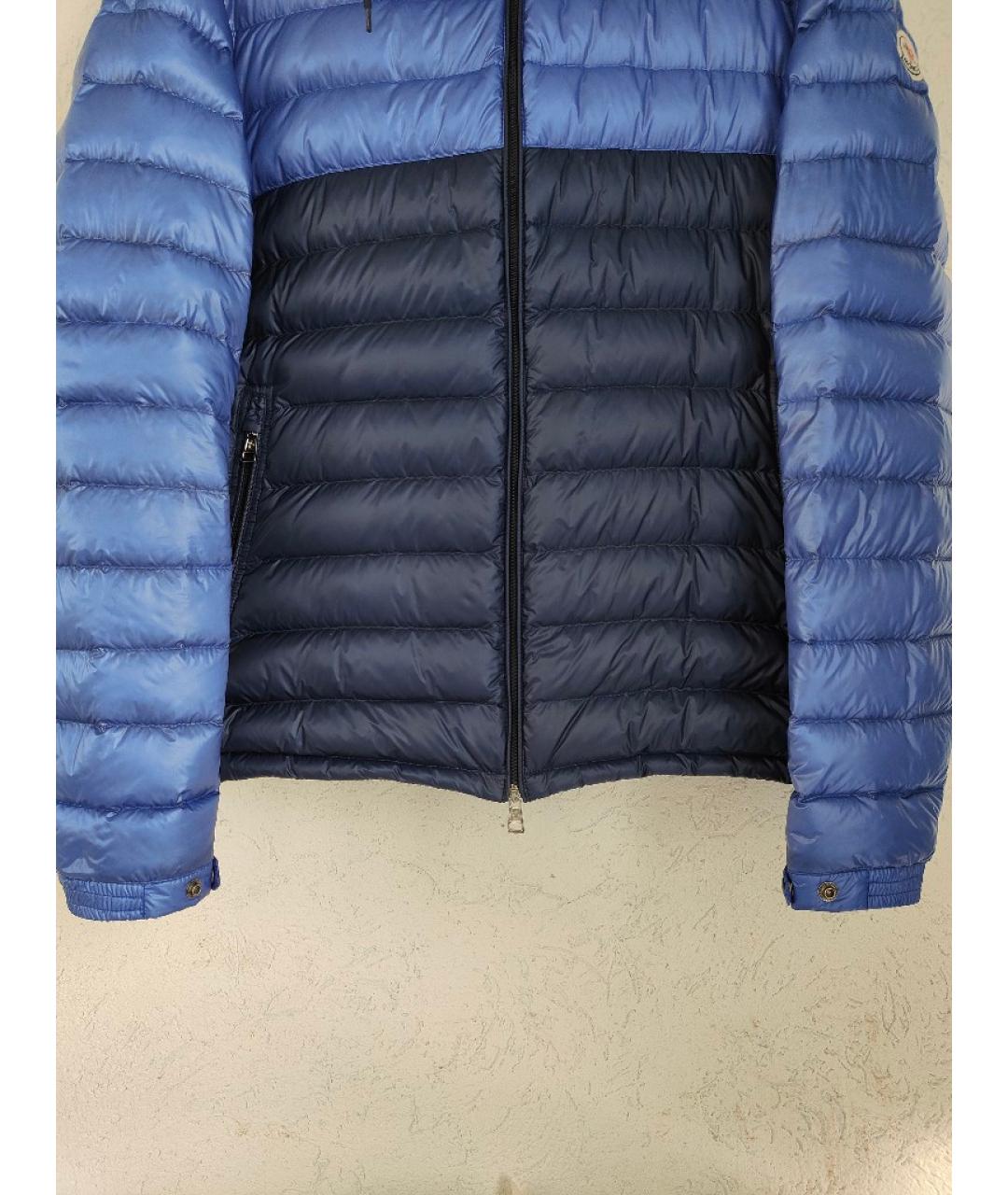MONCLER Синий полиэстеровый пуховик, фото 3