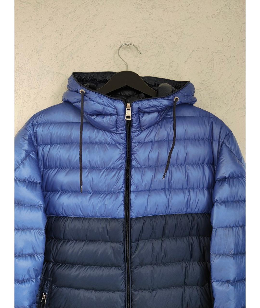 MONCLER Синий полиэстеровый пуховик, фото 2