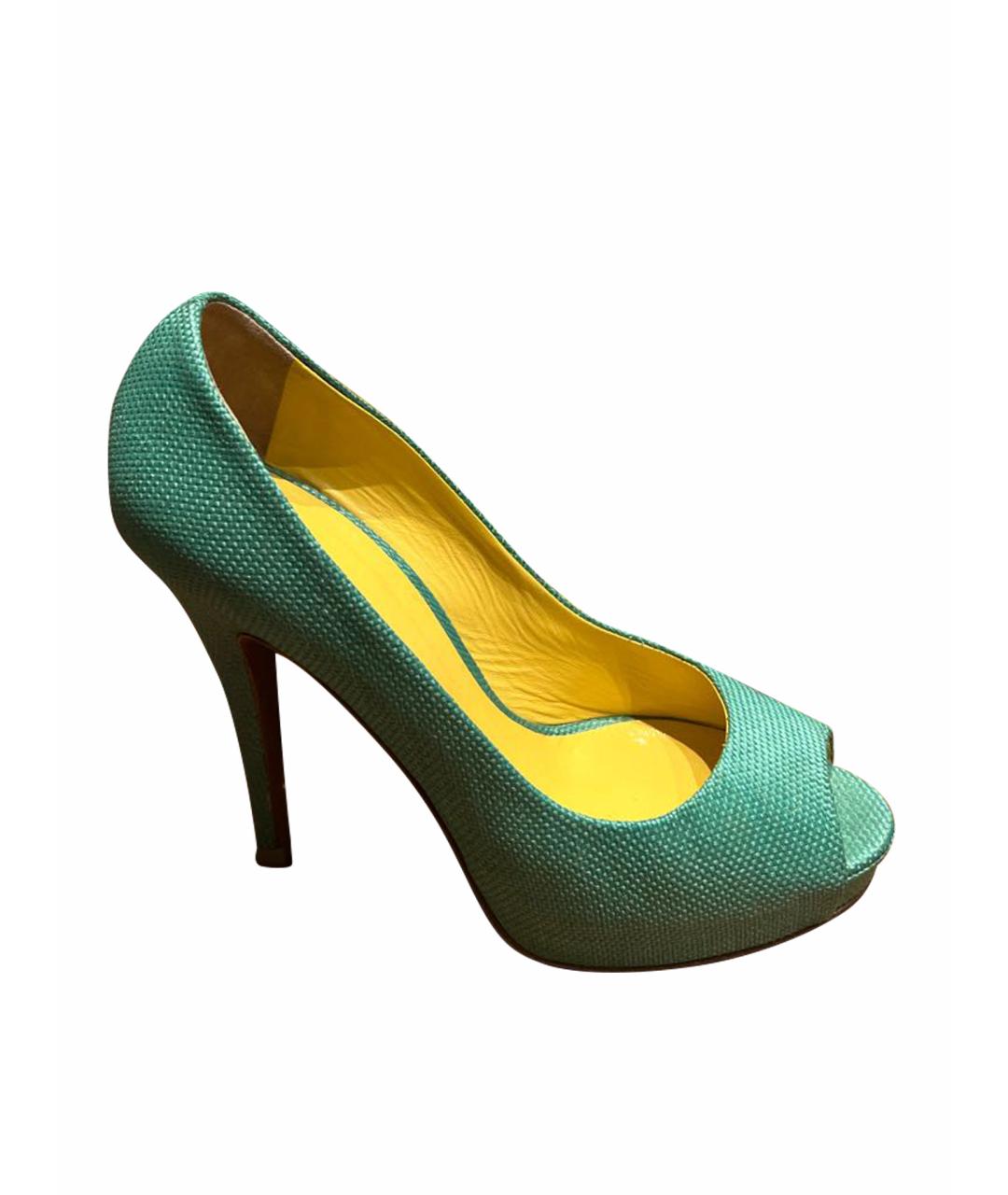 DOLCE&GABBANA Зеленые текстильные туфли, фото 1