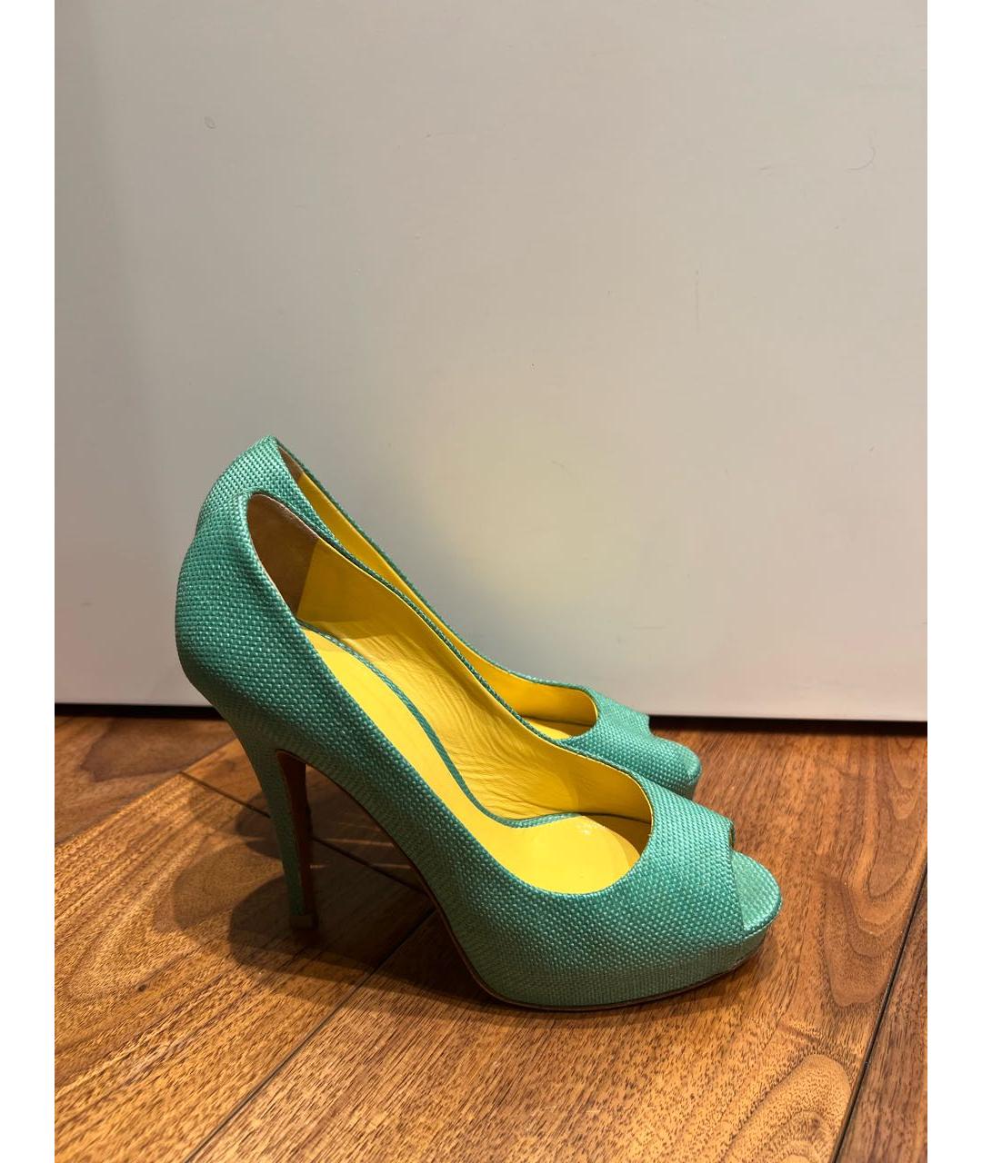 DOLCE&GABBANA Зеленые текстильные туфли, фото 4