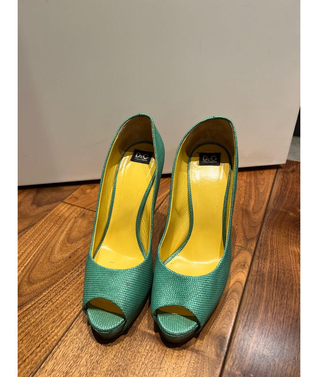 DOLCE&GABBANA Зеленые текстильные туфли, фото 2