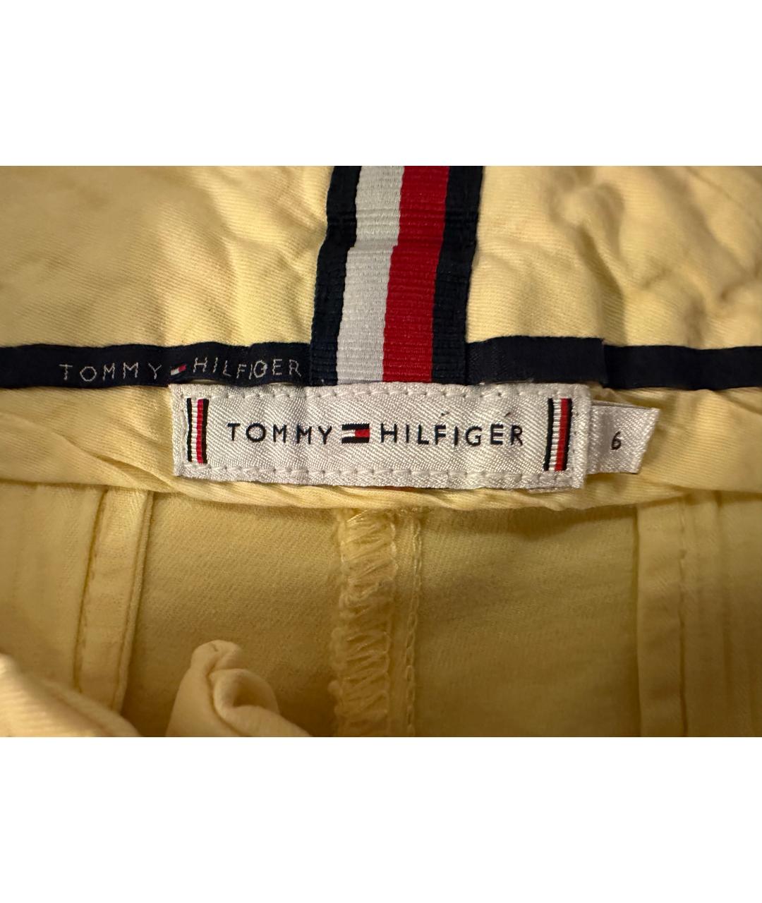 TOMMY HILFIGER Горчичные хлопковые прямые брюки, фото 5