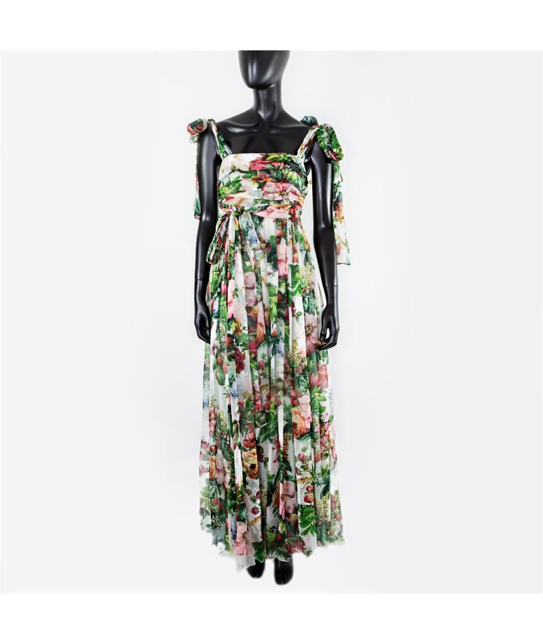 DOLCE&GABBANA Зеленые шелковое повседневное платье, фото 4