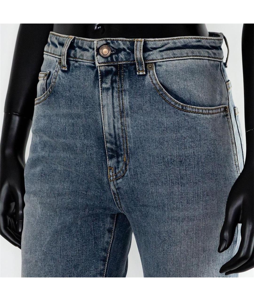 SAINT LAURENT Голубые хлопковые прямые джинсы, фото 2