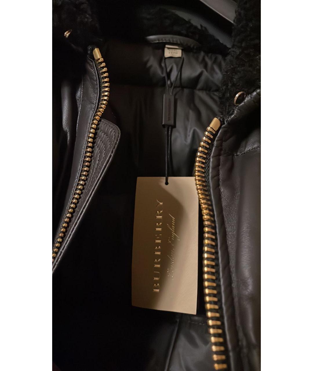 BURBERRY Черный кожаный пуховик, фото 3