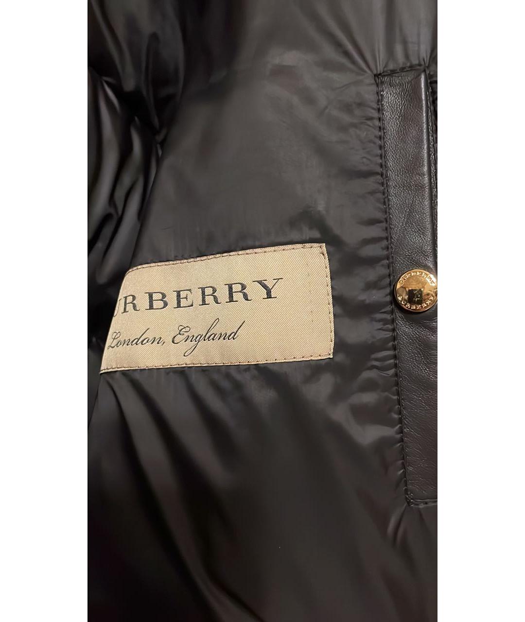 BURBERRY Черный кожаный пуховик, фото 5